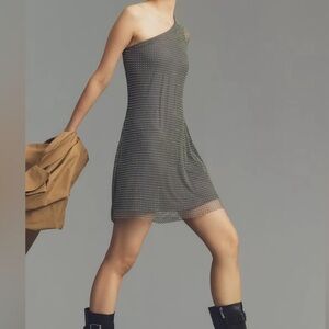 Anthropologie Sunday in Brooklyn One Shoulder Mesh Sequin Dress